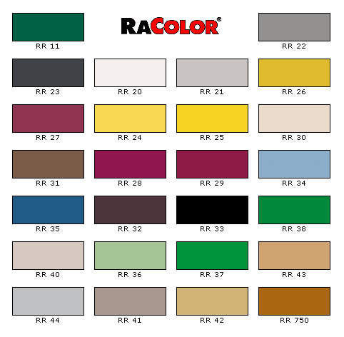 Цветовая карта RaColor